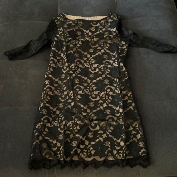 Black lace dress lined except sleeves, small, perfect condition. So cute. - Picture 1 of 7